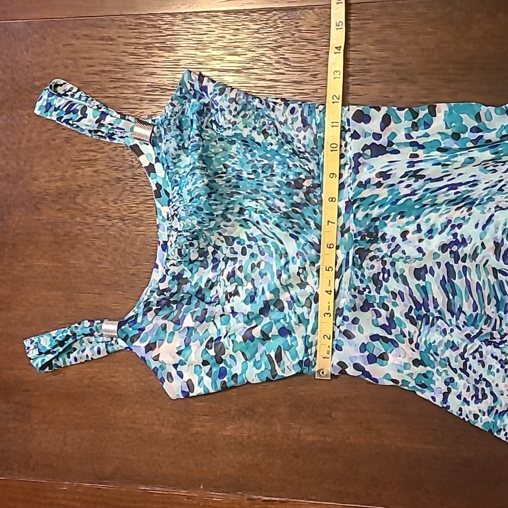 White House Black Market Elegant Blue Patterned Dress - Size 00 - Picture 8 of 11